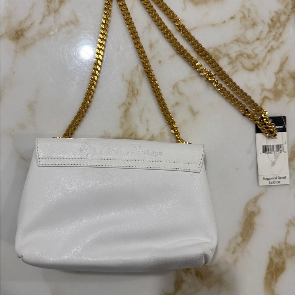 Paloma Picasso White Shoulder Bag with Gold Chain - Picture 5 of 9